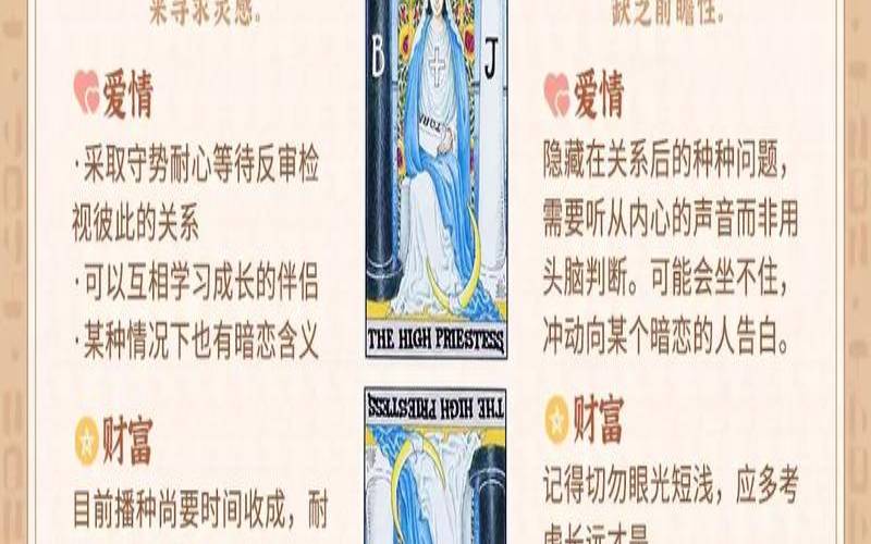 塔罗牌里女祭司正位（女祭司正位复合概率）