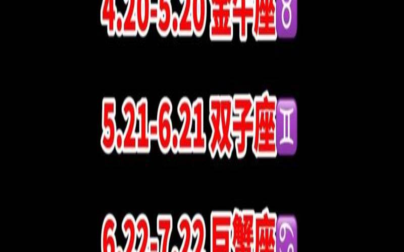 星座表十二星座表农历生日（星座运势查询）