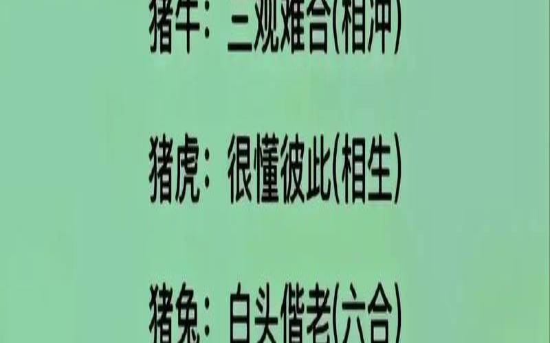 生肖猪的配对（属猪的和12生肖配对表）