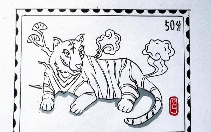 虎年生肖创意绘画（虎年生肖简笔画）