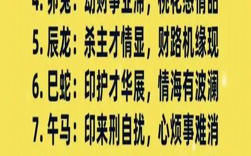 每天不同的生肖运势表（12生肖每日每月运势查询）