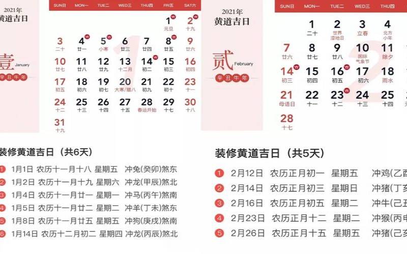 2021年农历十月装修吉日（日历开工装修吉日查询）