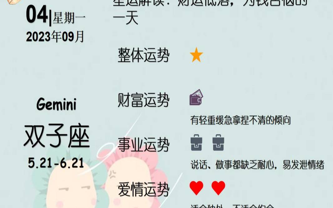 双子座今日运势第一运势网（白羊座今日运势查询）