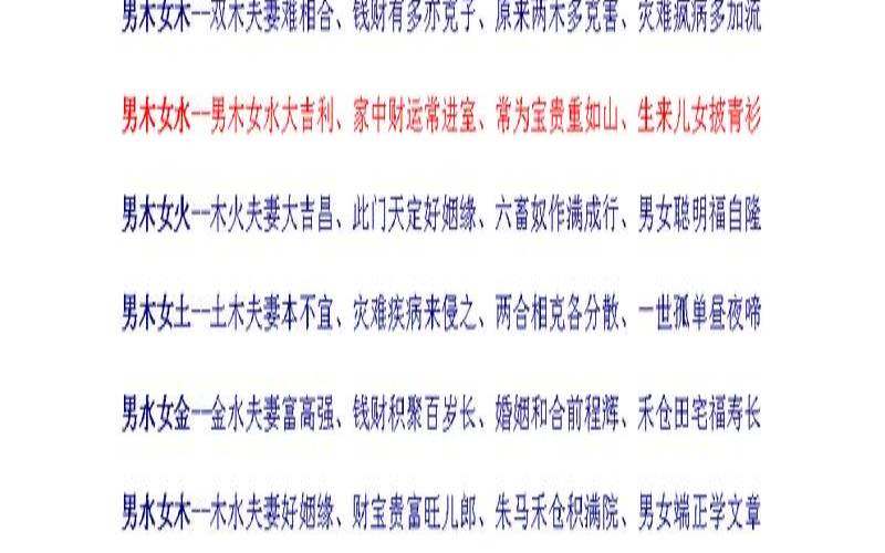 八字合婚口诀怎么看（五行婚配最正确口诀）