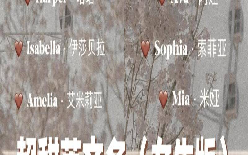 女生英语名大全.简单（冷门好听的女生英文名）